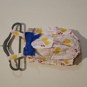 Pink Chicken 12/18 month big blue bow lemon cherry one piece